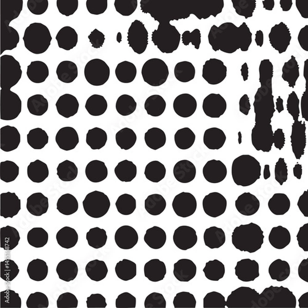Fototapeta A dense of black and white circles forms a textured background.