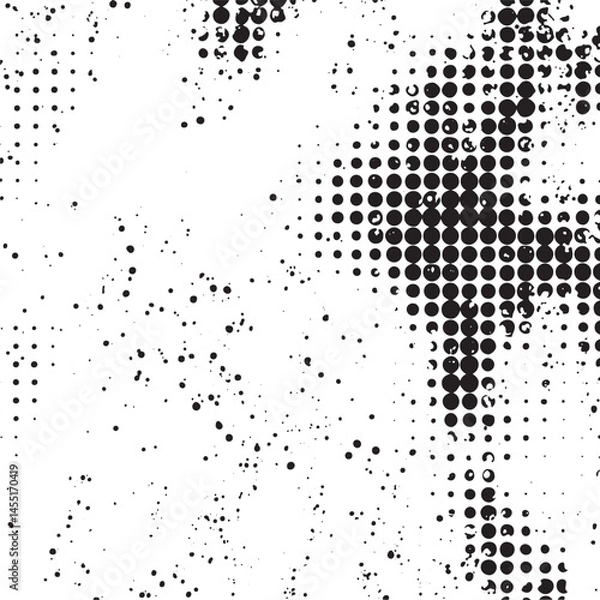 Fototapeta A fragmented textured halftone reveals a subtle human silhouette.