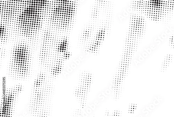 Fototapeta A grayscale portrait showcases a person’s face created entirely from small densely packed dots.