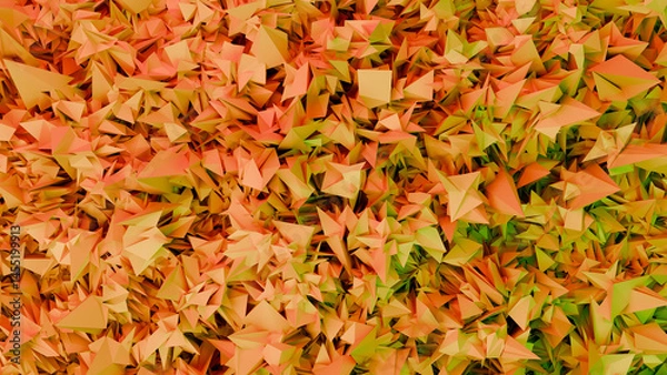 Obraz Origami Paper Texture Background in Warm Orange Tones 3D illustration