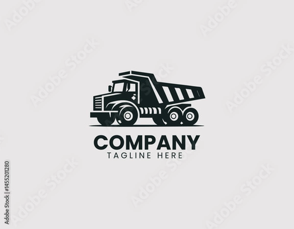 Obraz Bold dump truck vector logo design. Modern illustration with clean geometric shapes.