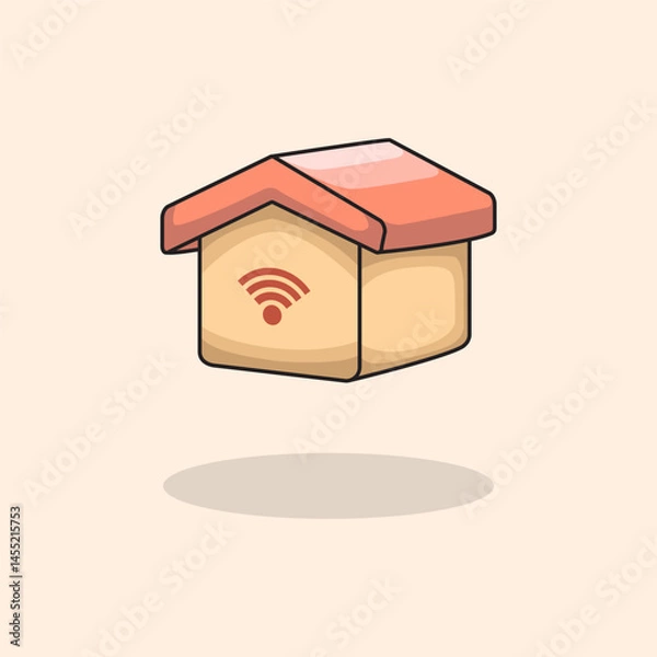 Obraz Vector illustration of a smart home with connected devices representing modern home automation and IoT technology Scalable vector format perfect for apps websites presentations and infographics