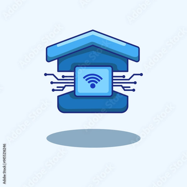 Obraz Vector illustration of a smart home with connected devices representing modern home automation and IoT technology Scalable vector format perfect for apps websites presentations and infographics
