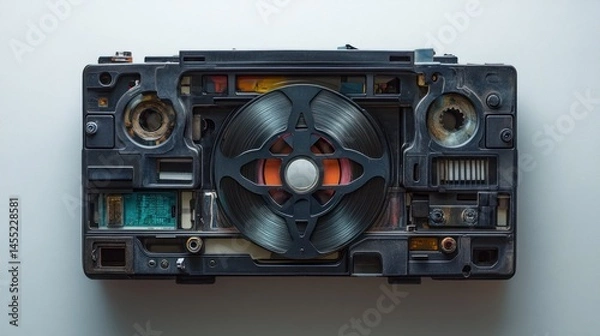 Fototapeta Open vintage tape recorder