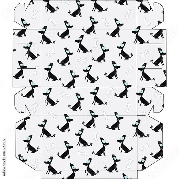 Obraz Box handmade design with funny cute dogs
