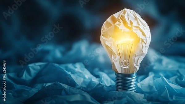 Fototapeta Creative Growth Strategy Visual Metaphor with Light Bulb