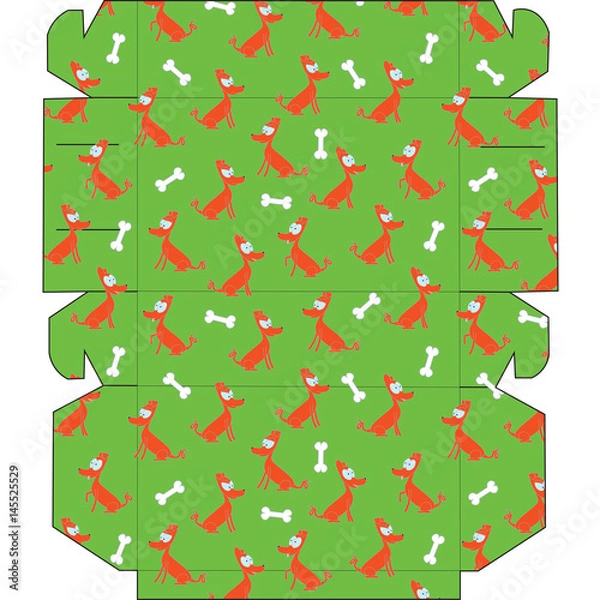 Obraz Box handmade design with funny cute dogs