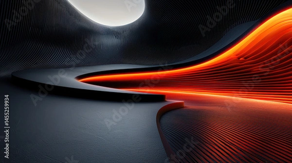 Fototapeta Kenmima dynamic 3D background showcases realistic aesthetics in 4K resolution, presenting a captivating side angle view for modern digital design applications.