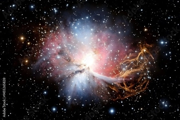 Fototapeta Cosmic Nebula Vibrant Colors of a Stellar Nursery in Space