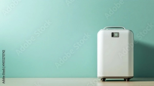 Fototapeta Professional portable oxygen concentrator isolated on white background for medical use