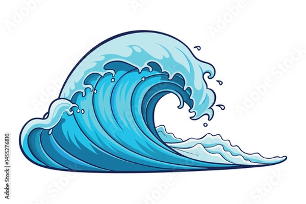 Obraz Majestic Teahupoo wave crashing with immense power, famous for surfing, showcasing a massive barrel in a tropical paradise with clear blue skies