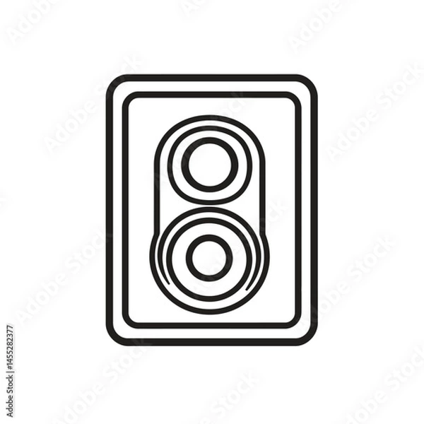 Fototapeta Speaker Icon in Outlined Style with Transparent Background