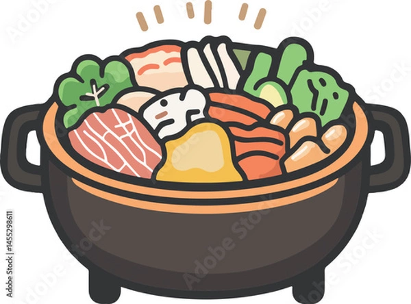 Obraz Cartoon hot pot material
