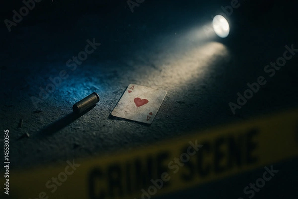 Fototapeta card and bullet casing