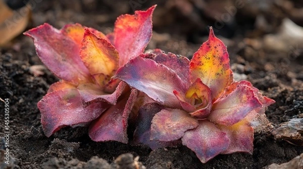 Obraz Autumnal Succulents: Vibrant Red and Orange Hues