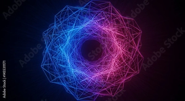 Fototapeta Abstract Neon Ring: A Mesmerizing Digital Artwork