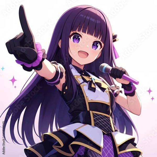 Obraz アニメ調の美少女の切り抜き用素材