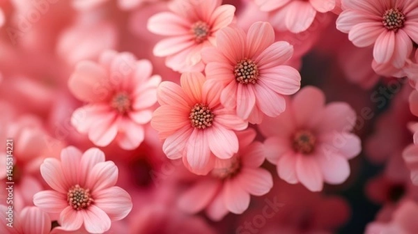 Obraz Dreamy floral composition featuring delicate pink daisies in soft focus style