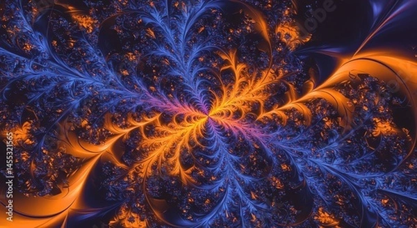 Fototapeta Abstract fractal art background with colorful and intricate patterns design