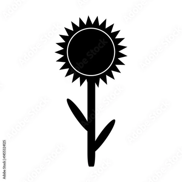 Obraz Sunflower on white background. Vector illustration.