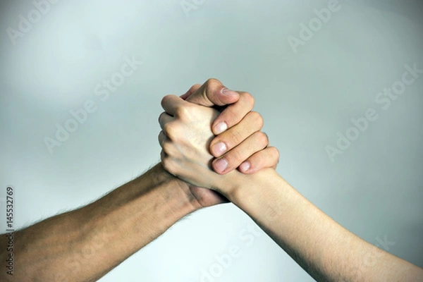 Obraz Handshake on white background