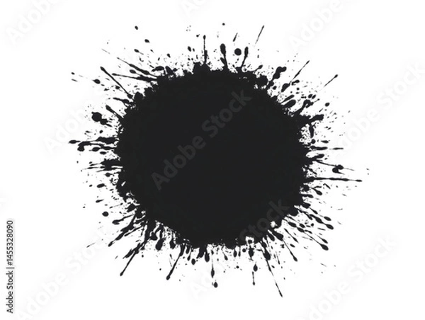 Obraz Abstract Black Ink Spot Illustration Isolated on Transparent Background