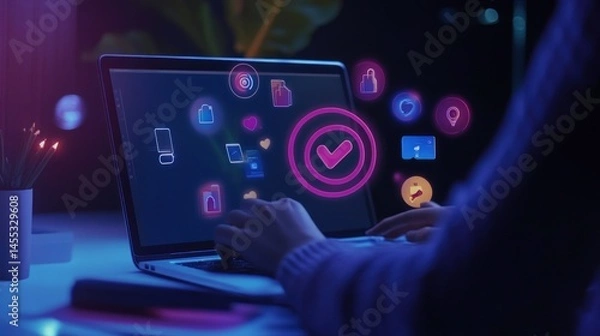 Fototapeta Online Shopping Experience: Secure and Convenient E-commerce