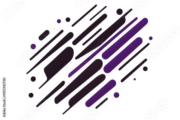 Fototapeta Abstract Geometric Illustration of Diagonal Purple Lines On Black Background