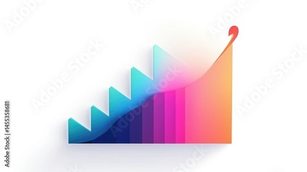 Fototapeta Colorful Abstract Bar Graph on the white background

 