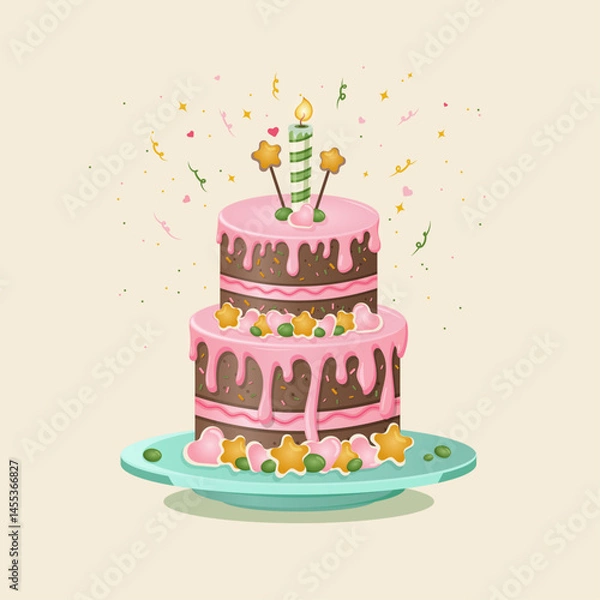 Obraz birthday cake with candles