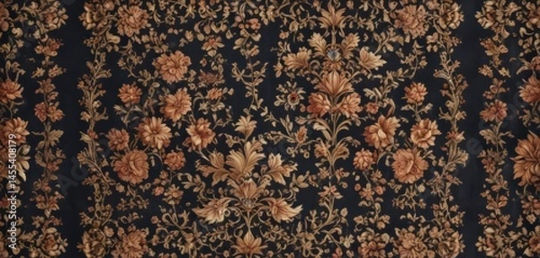 Fototapeta Elegant royal floral pattern, intricate textile design, vintage, texture, wallpaper