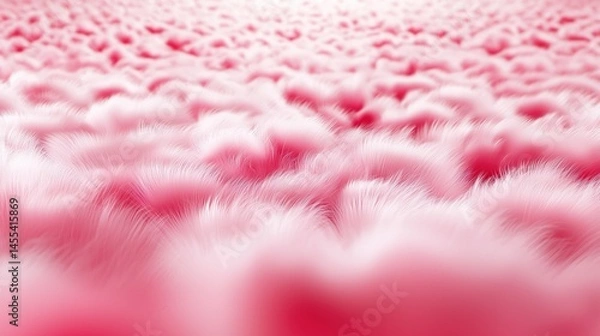 Fototapeta Pink fluffy field of abstract clouds.