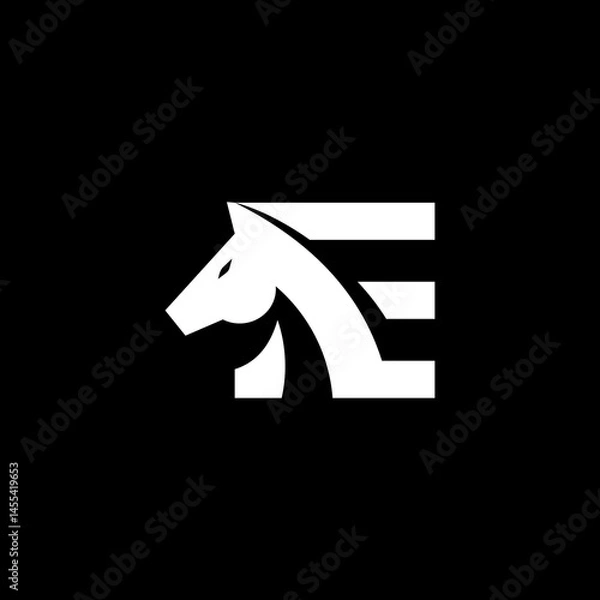 Obraz letter E horse logo