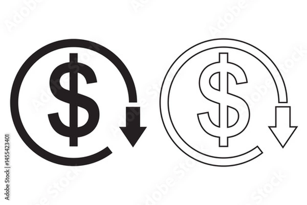 Fototapeta Cost reduction icon vector. 