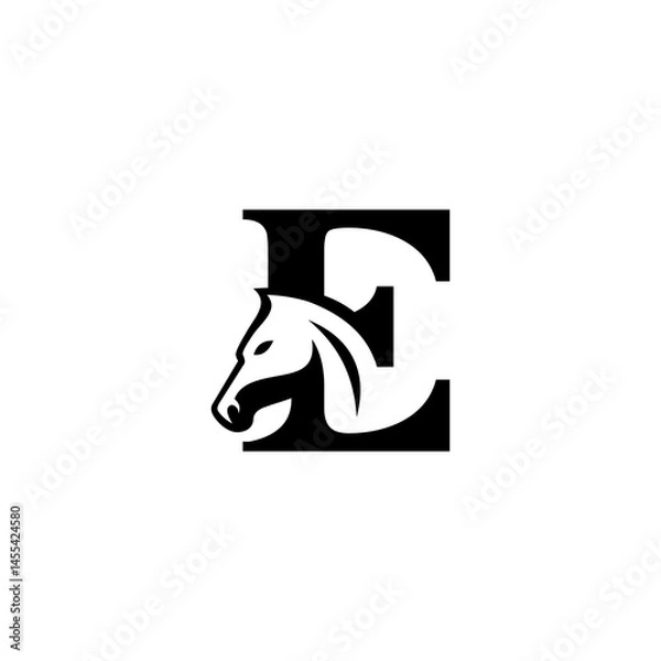 Obraz letter E horse logo