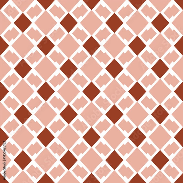 Fototapeta Brown diamond pattern for tile and background, seamless pattern.