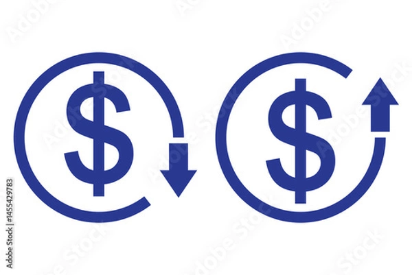 Fototapeta Cost reduction icon vector. 