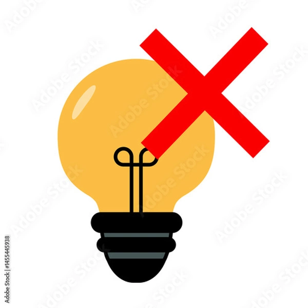 Obraz bulb illustration with a cross symbol