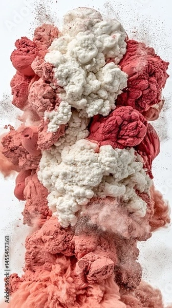 Fototapeta Colorful Cloud of Smoke and Powder with Intricate Textures and Patterns
