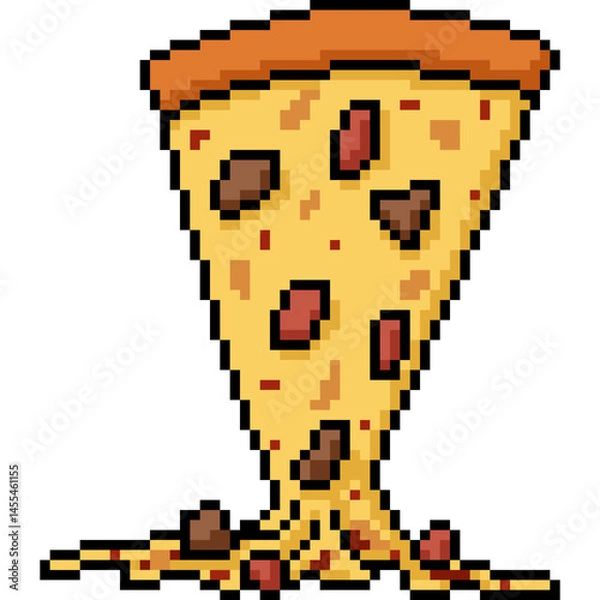 Obraz pixel art of pizza fall down melt