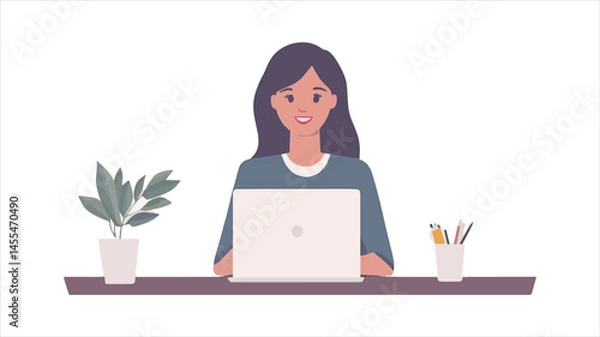 Obraz vector busniess people working on laptop