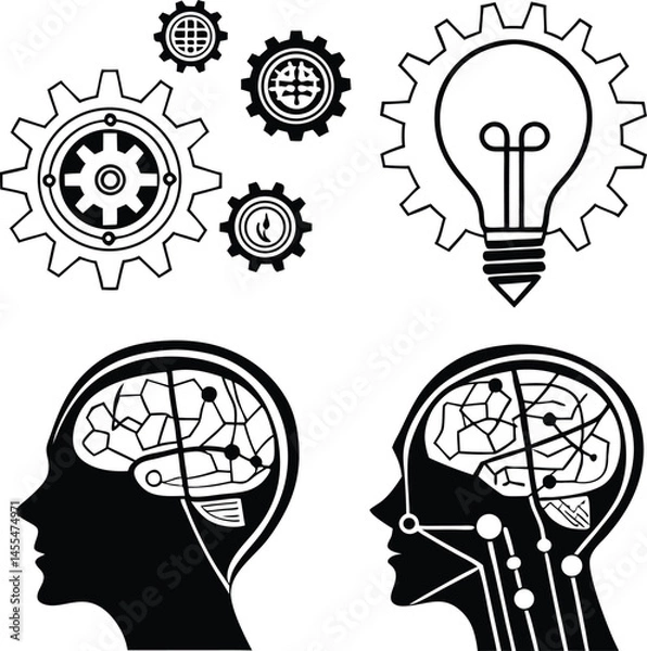 Fototapeta "Human Mind and Technology Integration for Artificial Intelligence Development Concepts"

