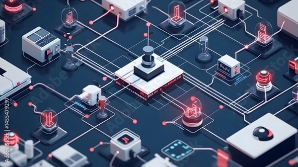 Obraz Abstract Network System Data Center Digital Technology