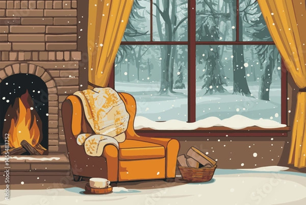 Obraz winter in the village