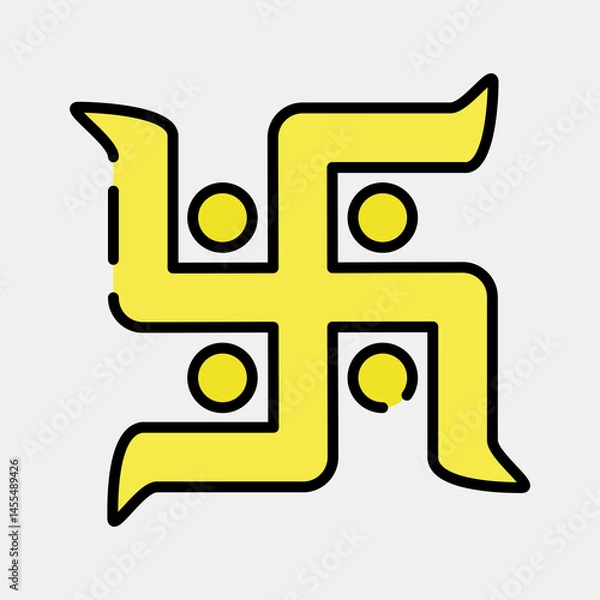 Fototapeta Icon swastika. Buddhism and vesak elements. Icon in filled line style.