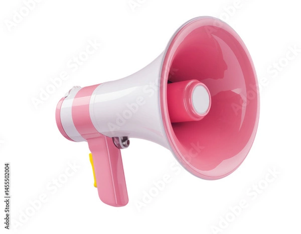 Obraz pink megaphone isolated on white background