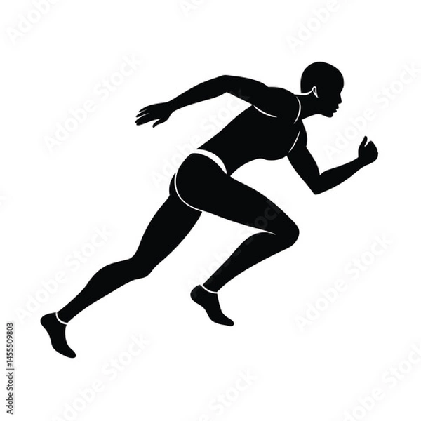 Fototapeta Runner Mid Stride Dynamic Vector Art