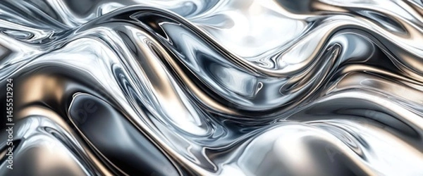 Fototapeta Abstract metallic flow