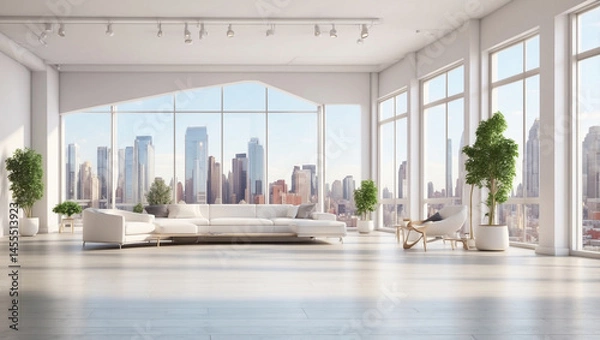 Fototapeta A Flexible Loft-Style Open Space, Perfect for Various Creative Activities and Gatherings