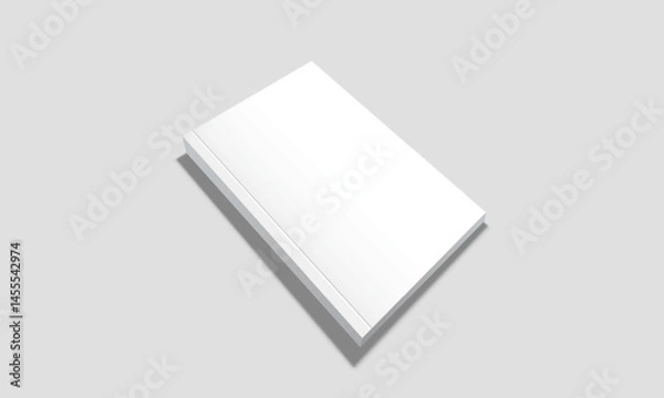 Fototapeta Blank book cover mockup design. Closed book, magazine or notebook template with shadow. Vector illustration